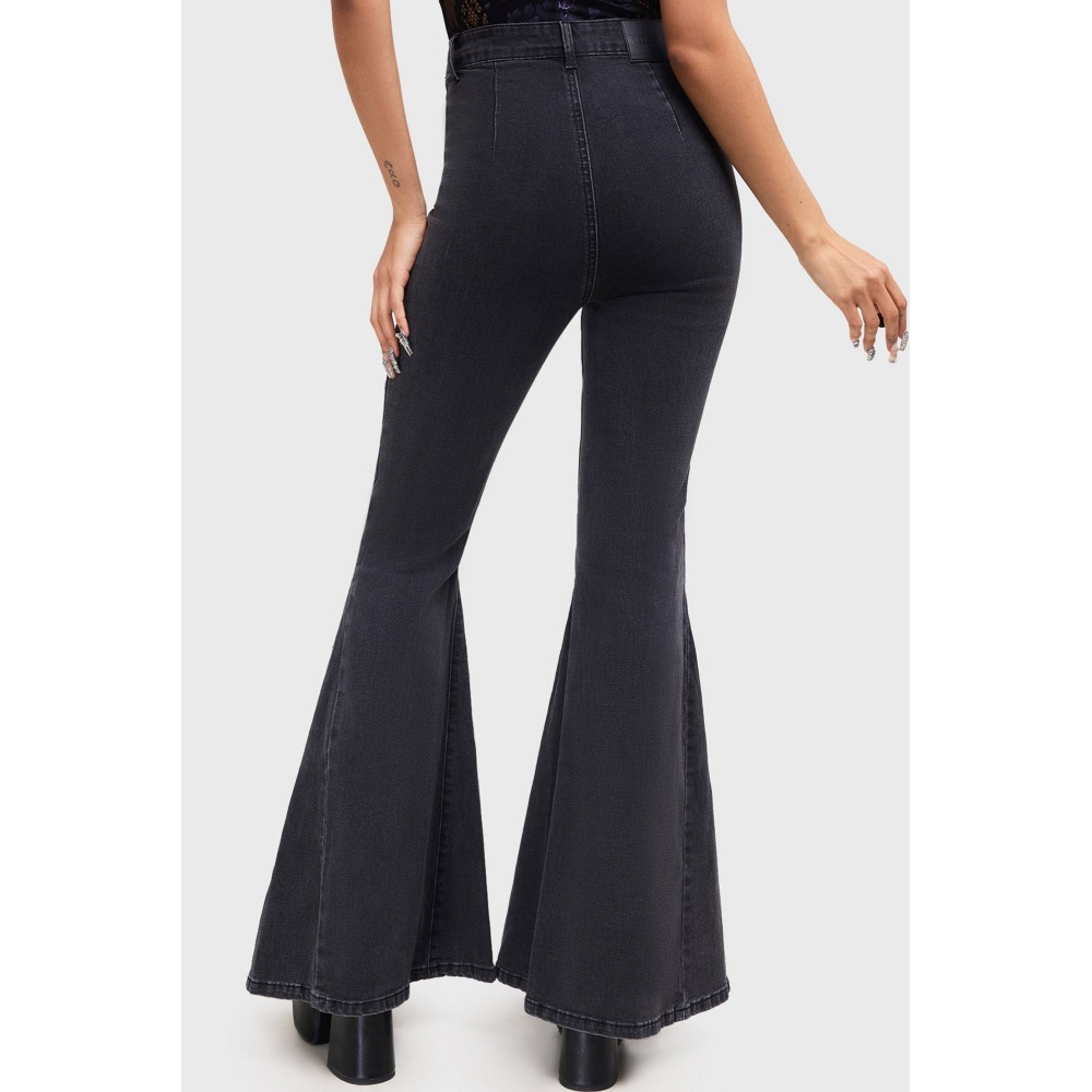 Killstar - Vipersong Flared broek - Zwart